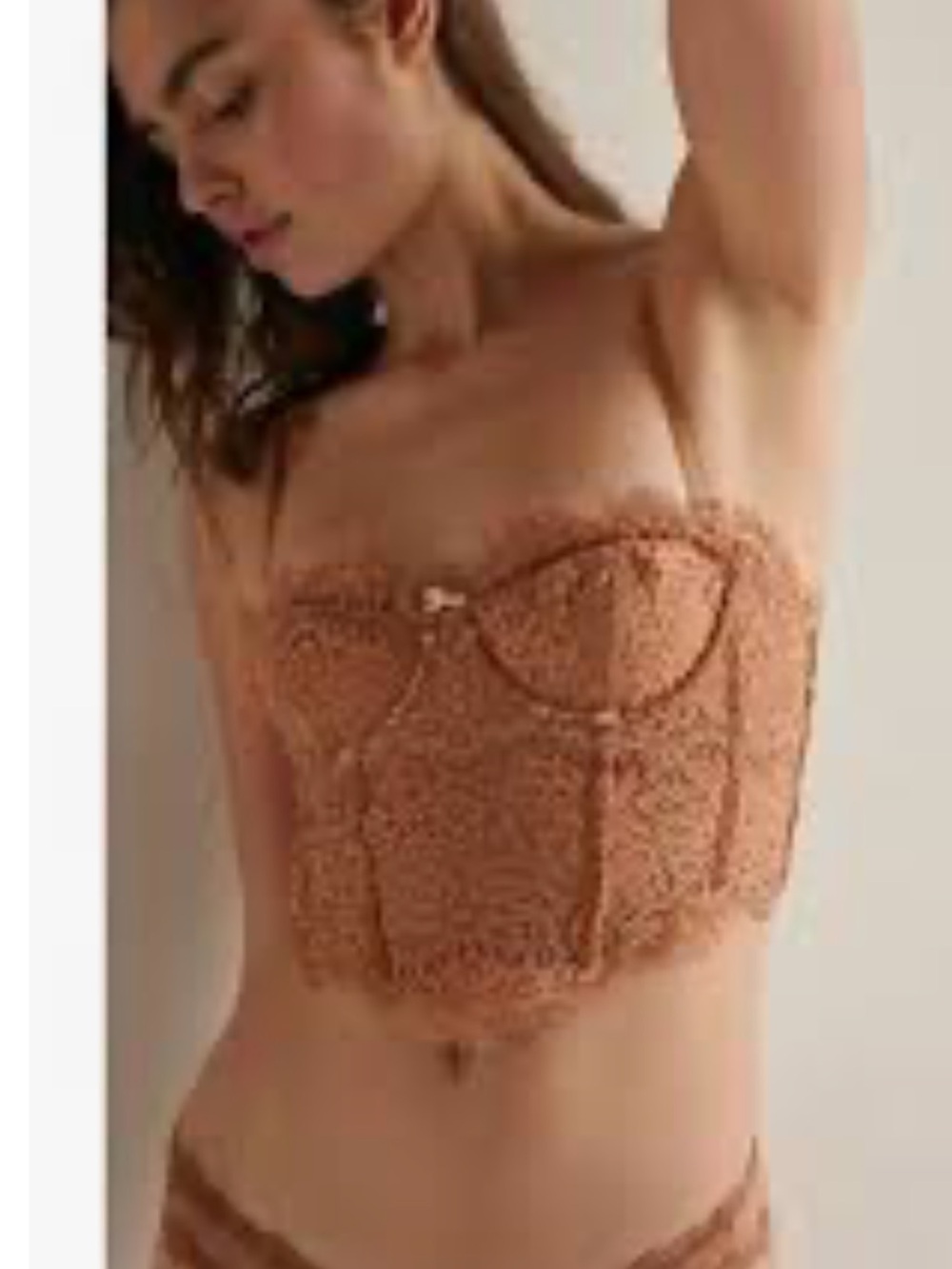 Free People intimately Bustier Crop Top in Rust NWT size Small retail $68